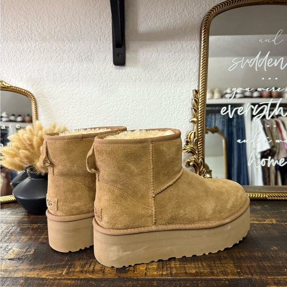 Women's Tan Suede Ankle Boots - Picture 3 of 12